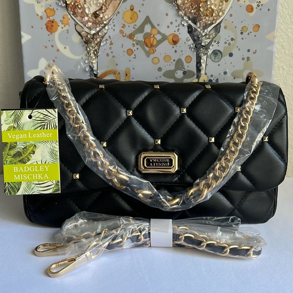 BADGLEY MISCHKA Diamond Quilted & Studs On Cover Crossbody - Picture 14 of 14